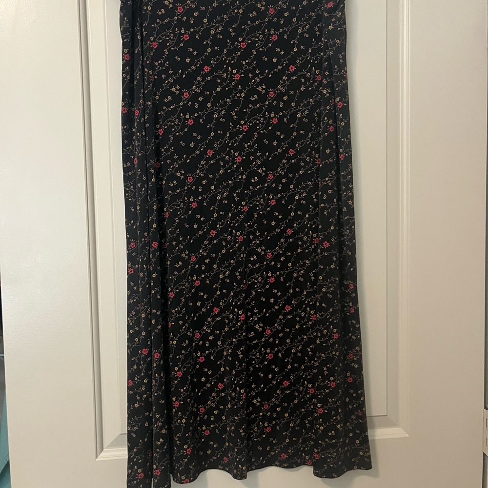 Vintage Briggs New York Black Floral Maxi Skirt
